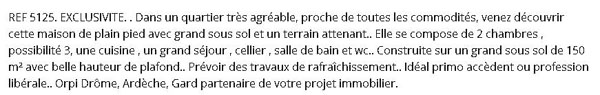 bas de l'annonce